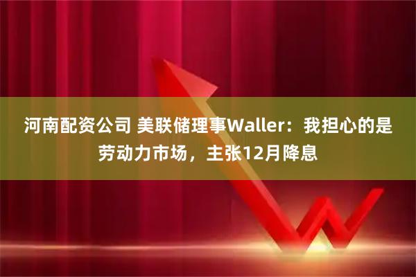 河南配资公司 美联储理事Waller：我担心的是劳动力市场，主张12月降息